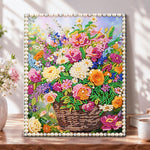 Basket of colourful blooms pearl diamond painting kit for beginners