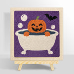 Bath time jack‑o‑lantern punch needle kit for beginners