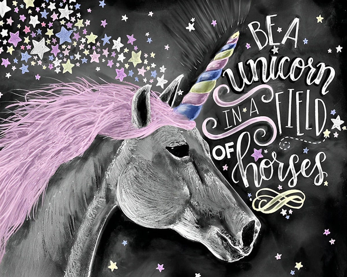 Be a unicorn in a field of horses cross stitch kit for beginners