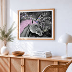 Be a unicorn in a field of horses paint by numbers artwork displayed on wall as home decor