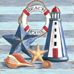 Beach house still life cross stitch kit for beginners