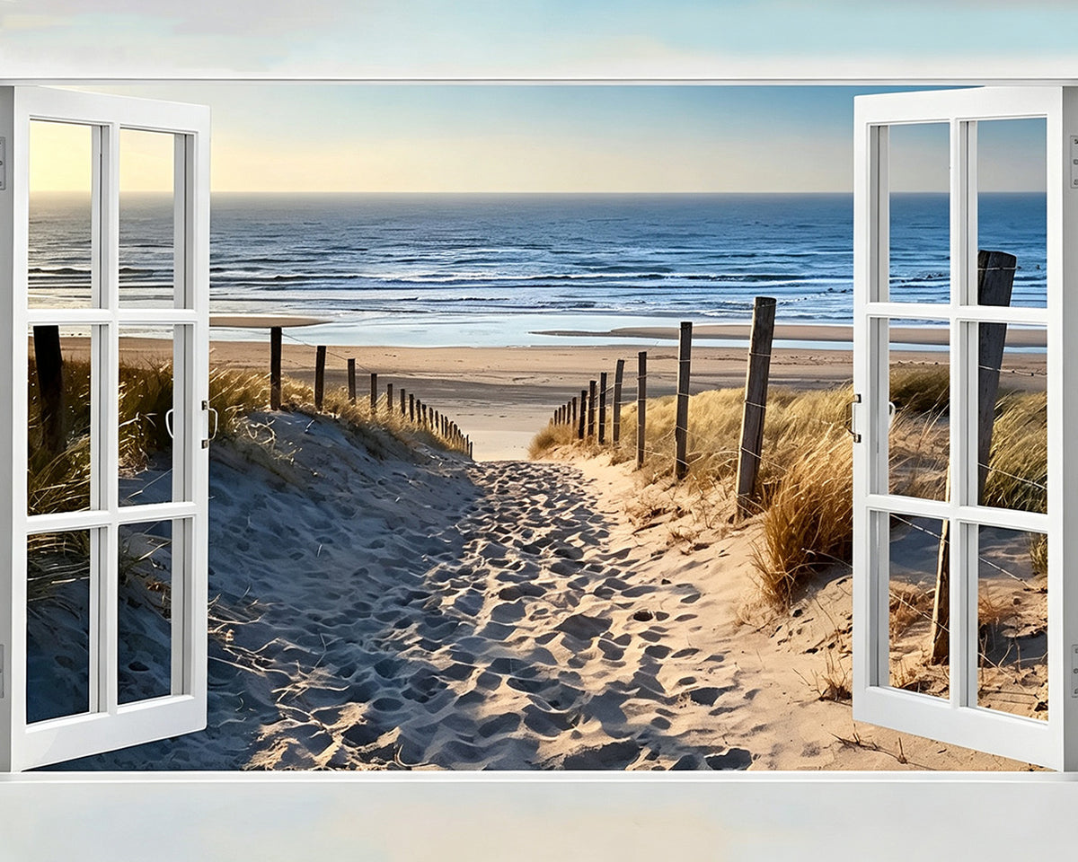 Beach path through dunes cross stitch kit for beginners