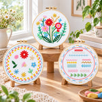 Bead Embroidery Kit 3-Piece Floral Stitch Practice Set display