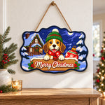 Beagle winter christmas paint by numbers door hanger as indoor wall decor
