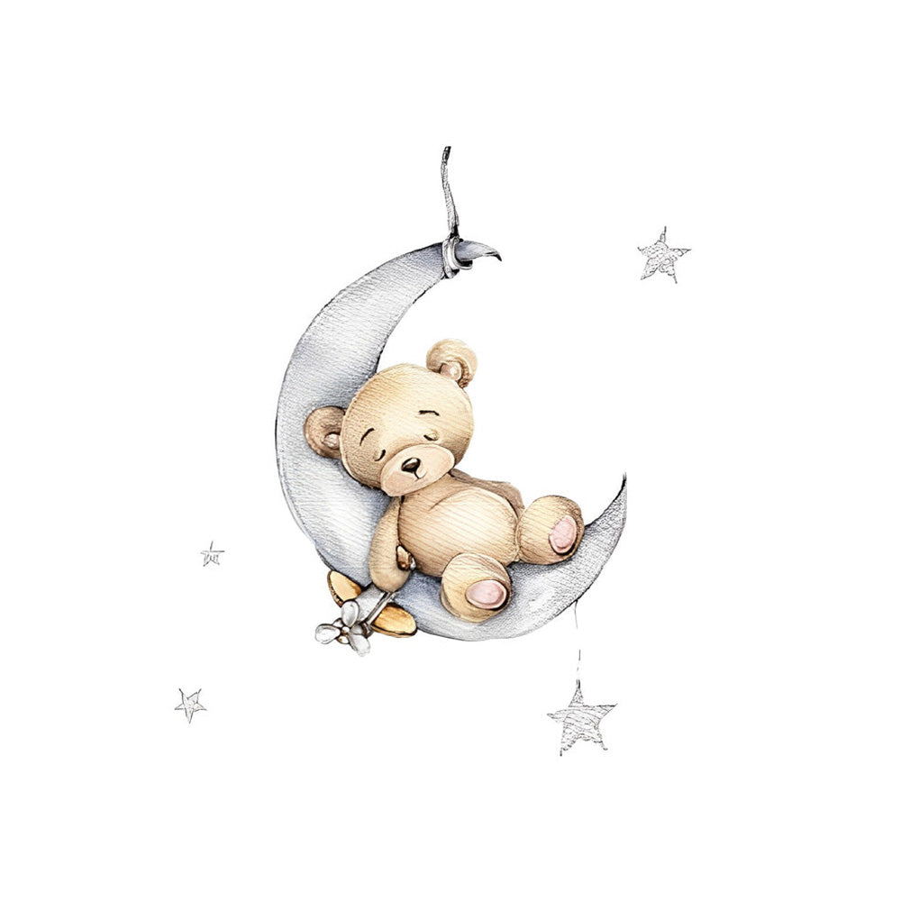 Bear sleeping on the moon cross stitch kit for beginners