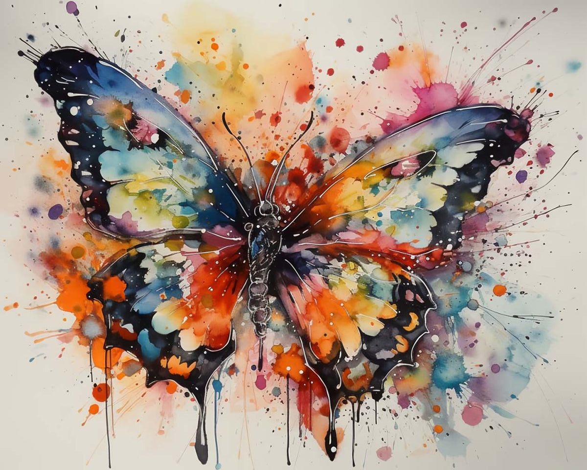 Beautiful watercolour butterfly cross stitch kit for beginners