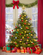 Beautifully decorated christmas tree and presents cross stitch kit for beginners