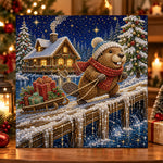 Beaver pulling gift sled pearl diamond painting kit for beginners