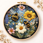 Bees and sunny wildflowers embroidery kit