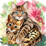 Bengal cat and kitten cross stitch kit for beginners