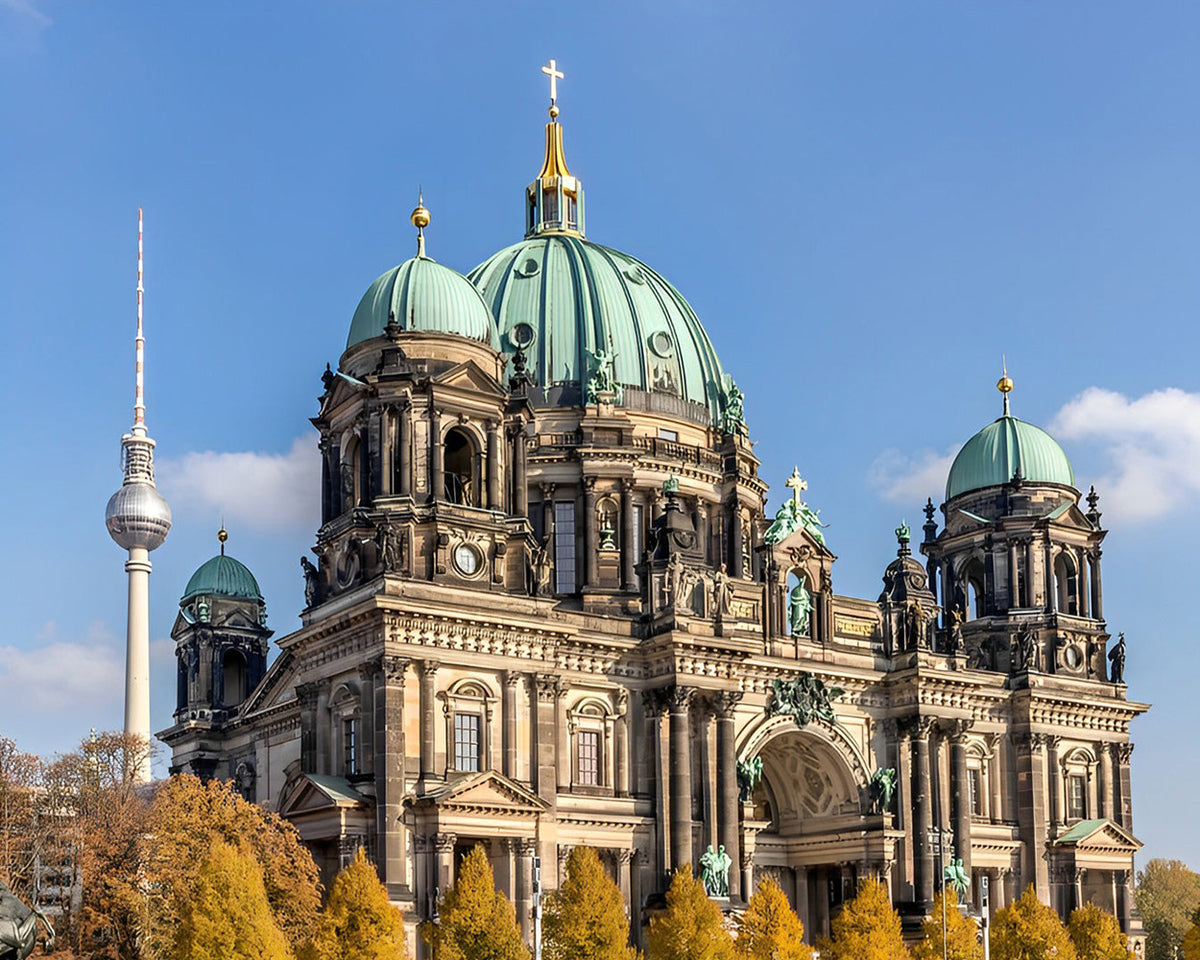 Berlin cathedral and TV tower cross stitch kit for beginners