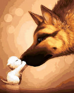 Big dog and little puppy cross stitch kit for beginners