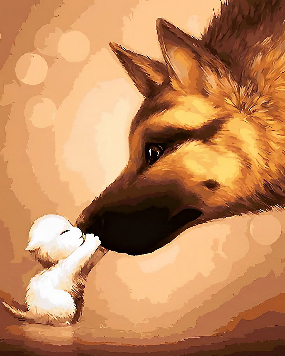Big dog and little puppy cross stitch kit for beginners