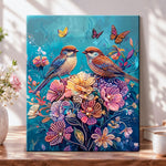 Birds and Blossoms pearl diamond painting kit for beginners