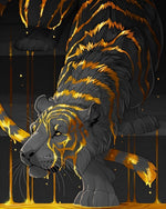 Black and gold tiger cross stitch kit for beginners