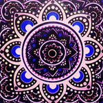 Black and purple mandala cross stitch kit for beginners