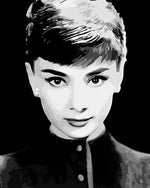 Black and white audrey hepburn portrait cross stitch kit for beginners