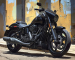 Black cruiser motorcycle paint by numbers kit for beginners