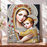 Blessed mother and child pearl diamond painting kit for beginners