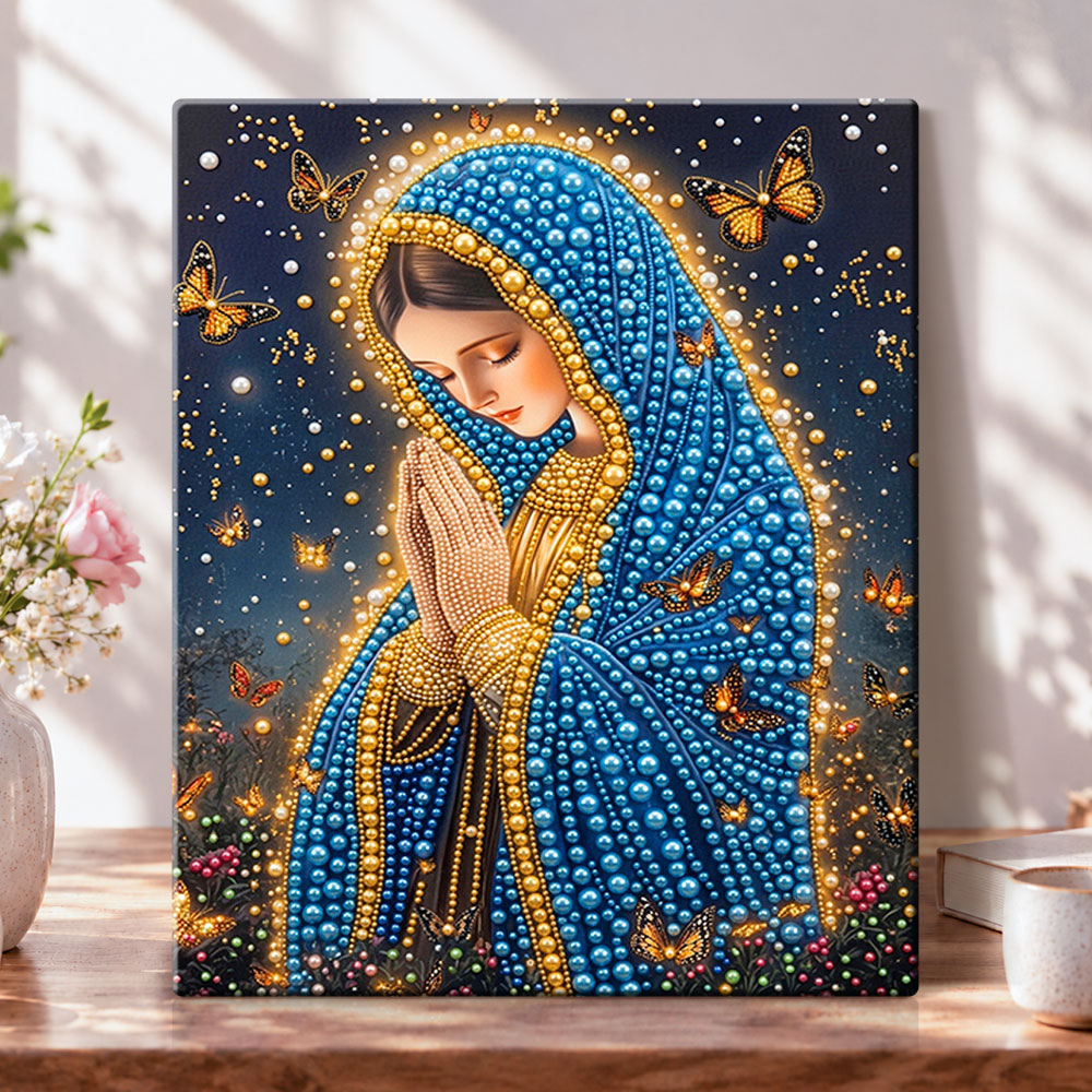 Blessed serene prayer pearl diamond painting kit for beginners