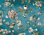 Blossoming cherry tree with birds cross stitch kit for beginners