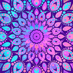 Blue and purple paisley pattern mandala cross stitch kit for beginners