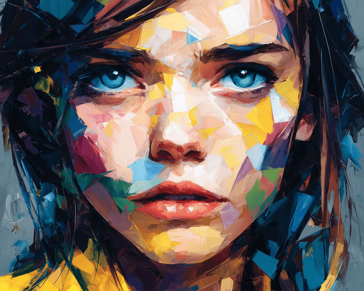 Blue eyed woman paint by numbers kit for beginners