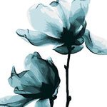 Blue floral illustration paint by numbers kit for beginners