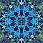 Blue kaleidoscope mandala cross stitch kit for beginners