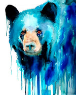 Blue watercolour bear cross stitch kit for beginners