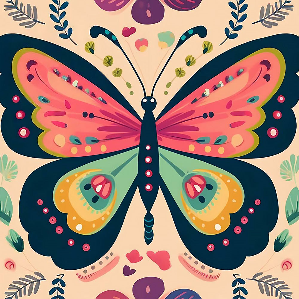 Bohemian butterfly cross stitch kit for beginners