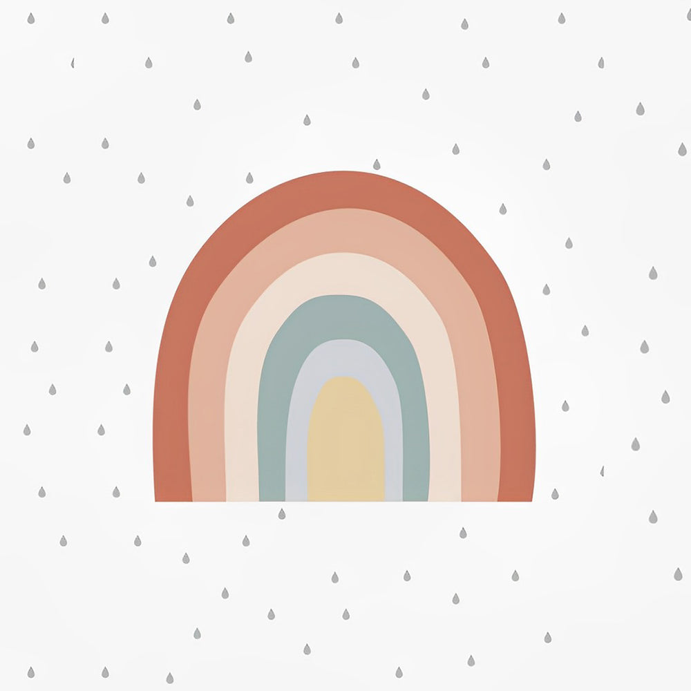 Boho pastel rainbow and raindrops cross stitch kit for beginners
