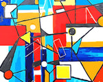 Bold geometric abstract art paint by numbers kit for beginners