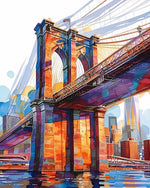 Brooklyn bridge in watercolour cross stitch kit for beginners