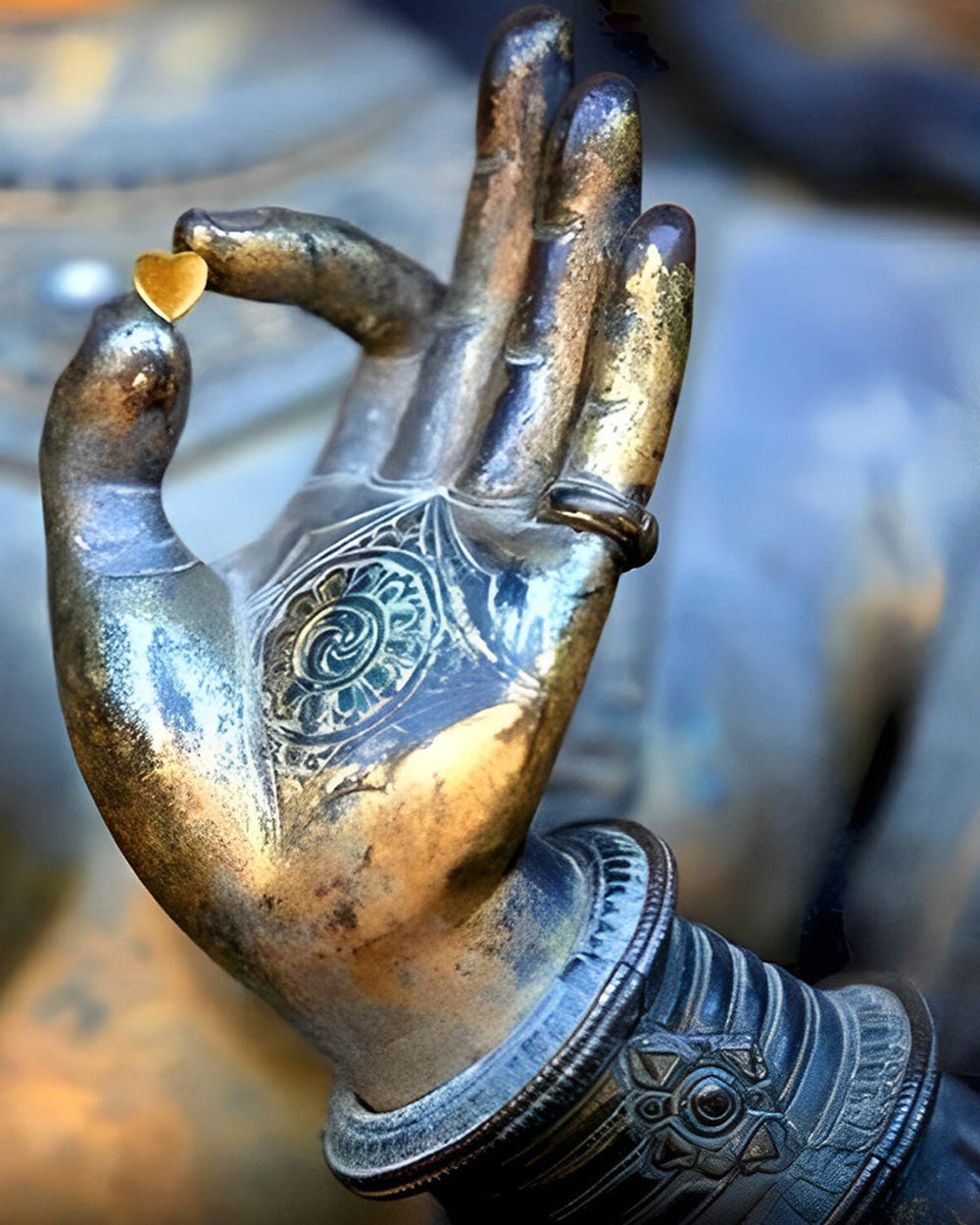 Buddha hand holding heart paint by numbers kit for beginners