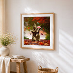 Buddha holding lotus with butterflies paint by numbers artwork displayed on wall as home decor