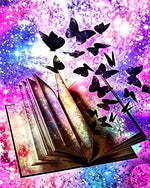 Butterflies flying from a book paint by numbers kit for beginners