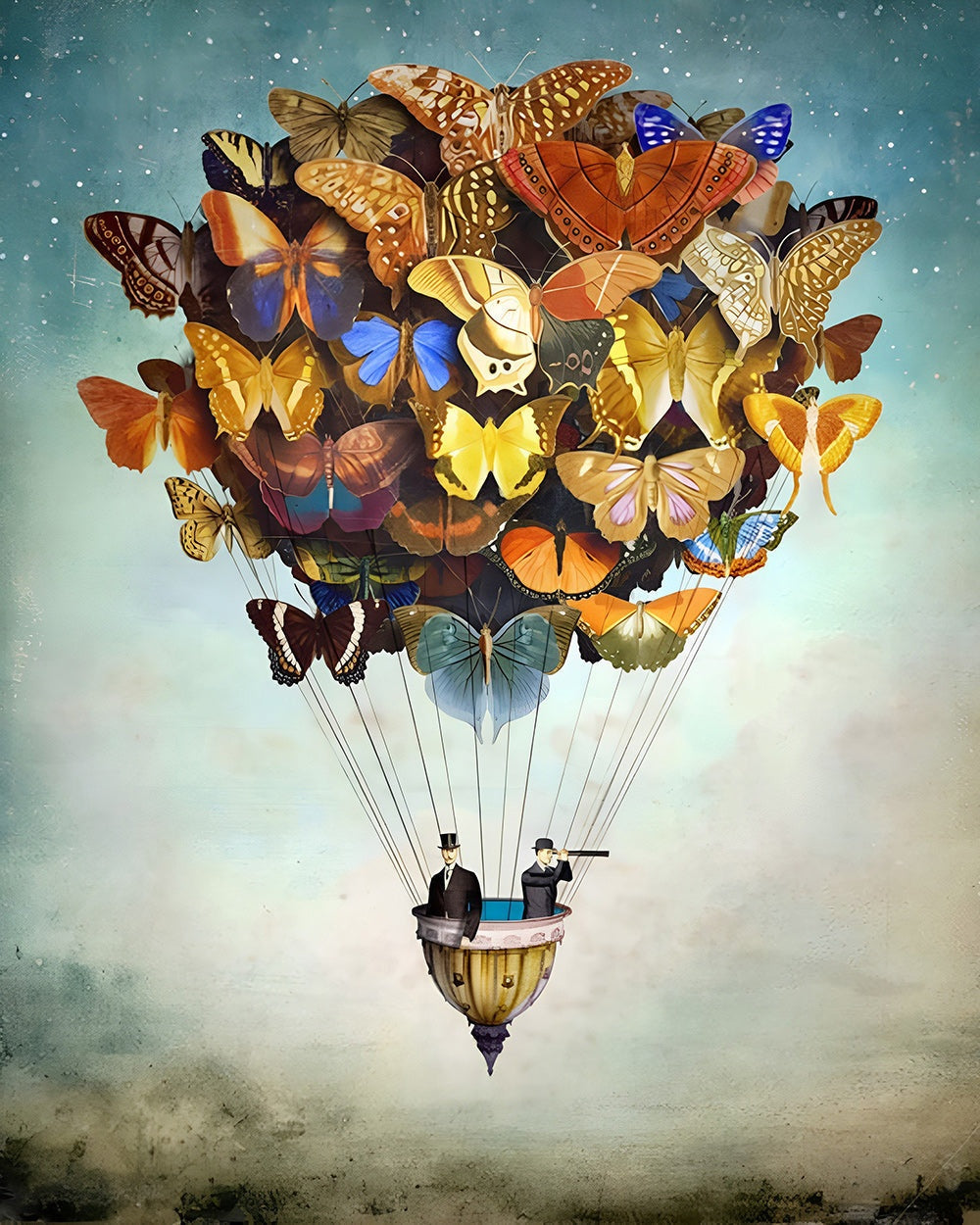 Butterfly hot air balloon cross stitch kit for beginners