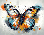 Butterfly in the style of ink splash cross stitch kit for beginners
