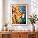 Finished butterfly on a lion's nose cross stitch artwork displayed