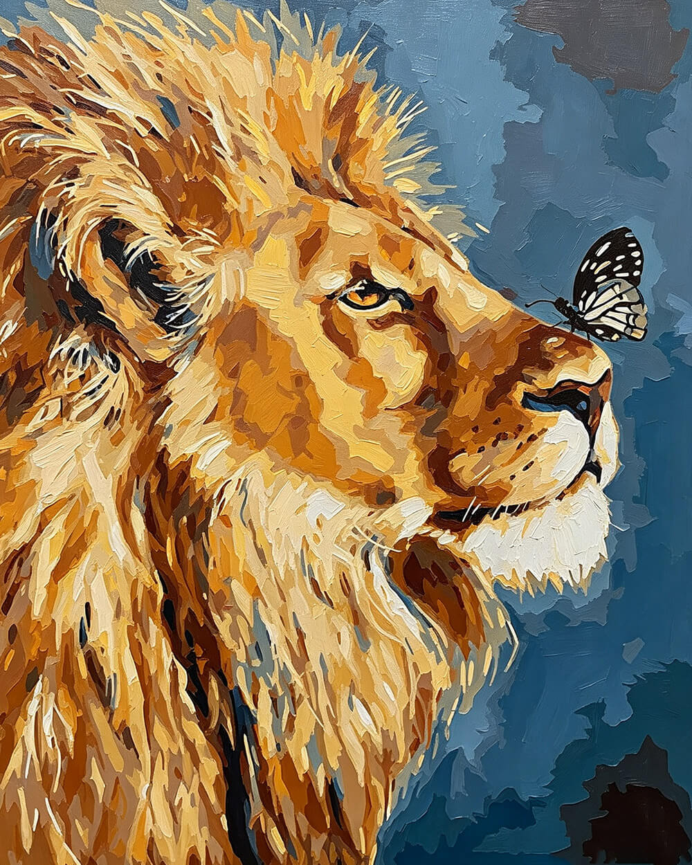 Butterfly on a lion's nose cross stitch kit for beginners
