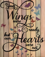Butterfly quote on wood art cross stitch kit for beginners