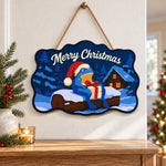 Cabin snowy retreat paint by numbers door hanger as indoor wall decor