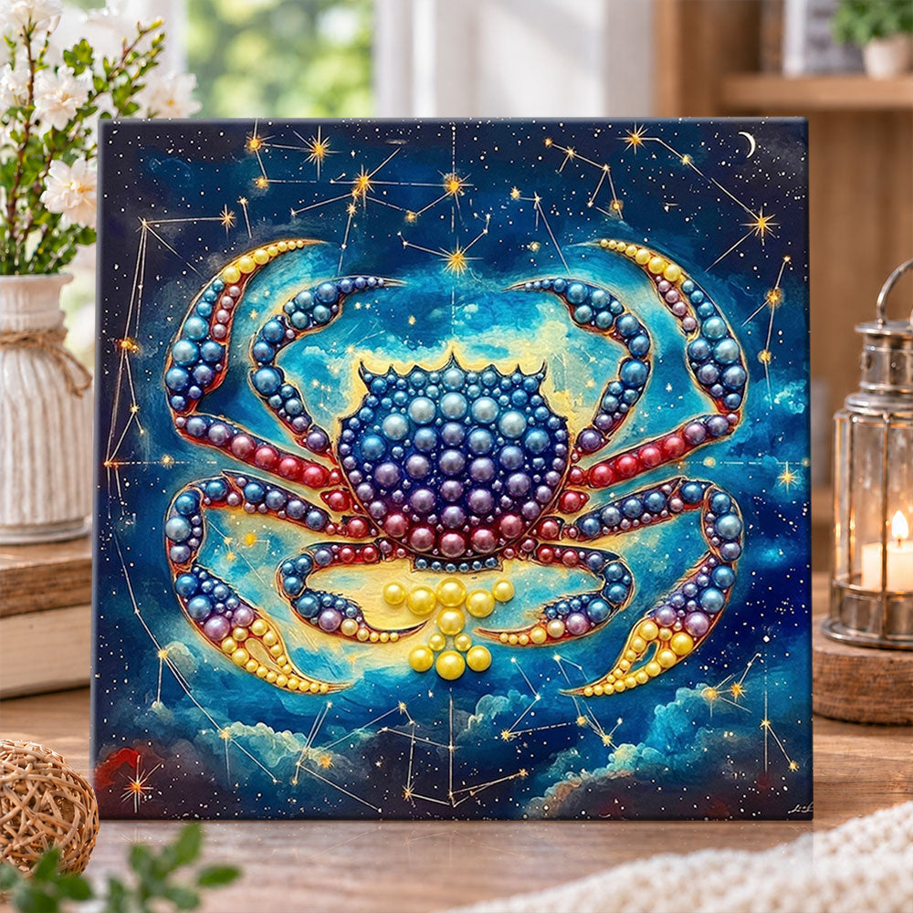 Cancer zodiac crab pearl diamond painting kit for beginners