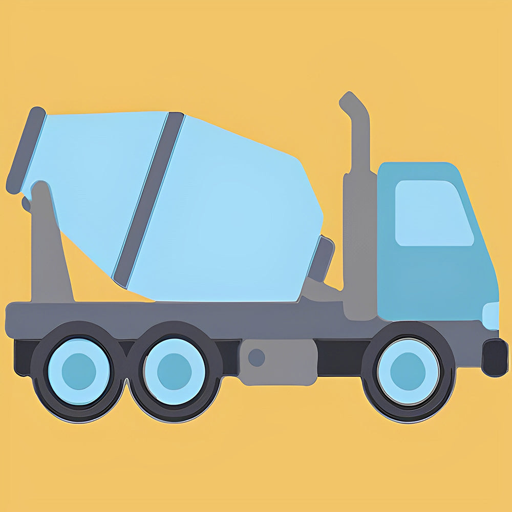 Cartoon cement mixer cross stitch kit for beginners