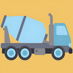Cartoon cement mixer cross stitch kit for beginners