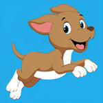 Cartoon dog running cross stitch kit for beginners