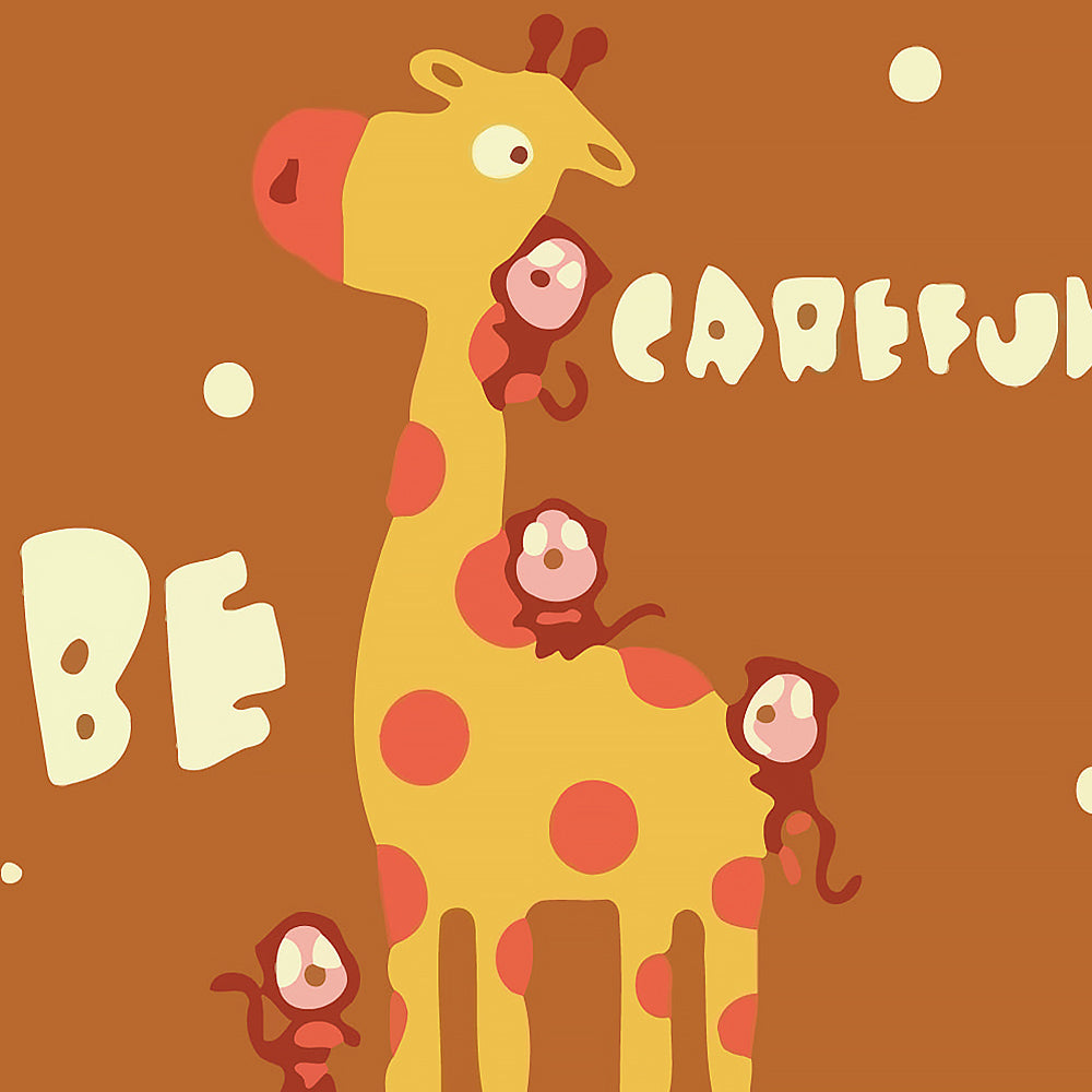 Cartoon giraffe and monkeys cross stitch kit for beginners