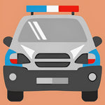 Cartoon police car cross stitch kit for beginners