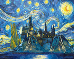Castle in van gogh style cross stitch kit for beginners